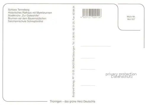 AK / Ansichtskarte Waltershausen_Gotha Schloss Tenneberg Rathaus Marktbrunnen Waltershausen Gotha