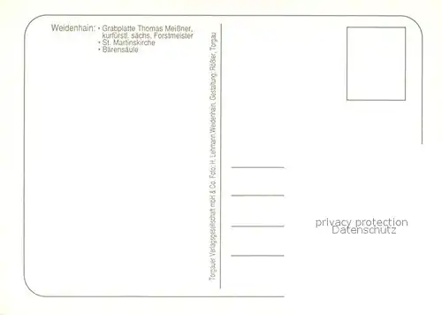 AK / Ansichtskarte Weidenhain Grabplatte Thomas Meissnser St. Martinskirche Weidenhain