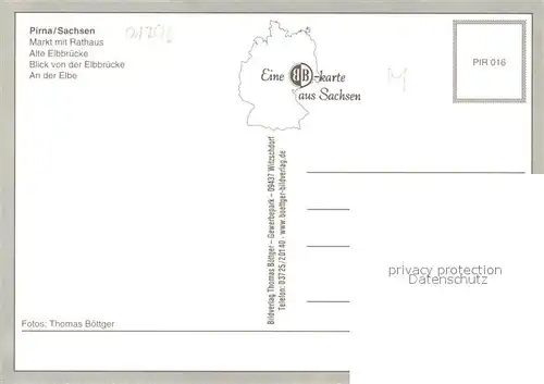 AK / Ansichtskarte Pirna Markt Rathaus Elbbruecke Pirna
