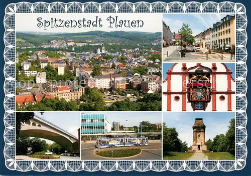 AK / Ansichtskarte Plauen_Vogtland Klostermarkt Kunstuhr Alte Rathaus Oberer Bahnhof Plauen_Vogtland