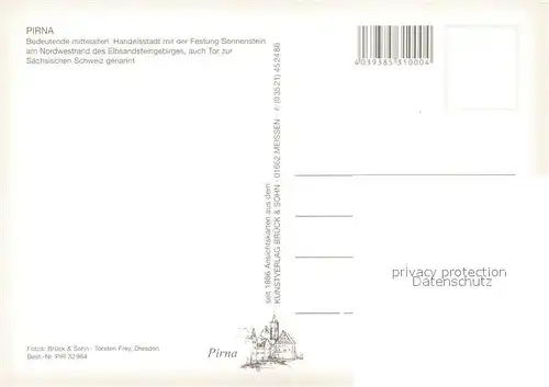 AK / Ansichtskarte Pirna Marktplatz Schloss Sonnenstein Festung Koenigstein  Pirna