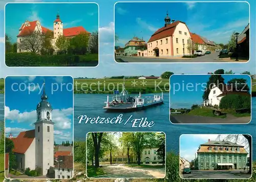 AK / Ansichtskarte Pretzsch_Elbe Schloss St. Nikolaus Rathaus Pretzsch Elbe