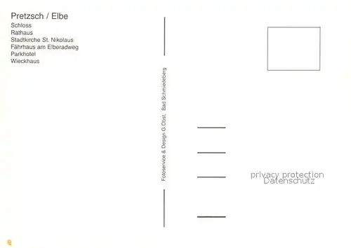 AK / Ansichtskarte Pretzsch_Elbe Schloss St. Nikolaus Rathaus Pretzsch Elbe