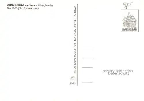 AK / Ansichtskarte Quedlinburg Schloss Hoken Roland Rathaus Quedlinburg