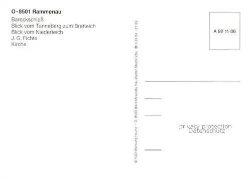 AK / Ansichtskarte Rammenau Barockschloss Tanneberg zum Bretteich Kirche Rammenau