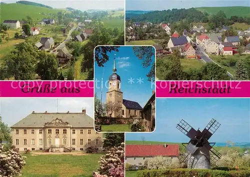 AK / Ansichtskarte Reichstaedt_Dippoldiswalde Kirche Windmuehle Reichstaedt_Dippoldiswalde