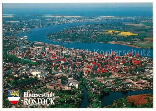 AK / Ansichtskarte Rostock_Mecklenburg Vorpommern Fliegeraufnahme Rostock