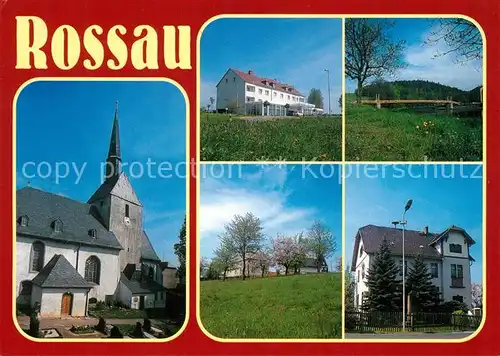 AK / Ansichtskarte Rossau_Sachsen Kirche Hotel Liebenhain Moosheim Rossau Sachsen