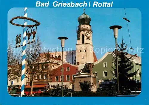AK / Ansichtskarte Bad_Griesbach_Rottal Stadtansicht Maibaum Bad_Griesbach_Rottal