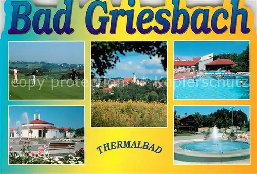 AK / Ansichtskarte Bad_Griesbach_Rottal Schwimmbad Fontaene Panorama Bad_Griesbach_Rottal