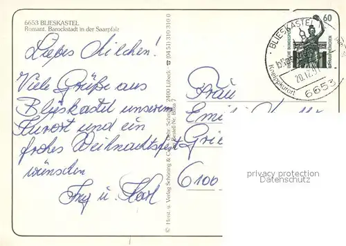 AK / Ansichtskarte Blieskastel Schlosskirche Heilig Kreuz Kapelle Paradeplatz Blieskastel