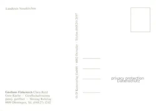 AK / Ansichtskarte Dirmingen Gasthaus Finkenrech Silberdistel  Dirmingen