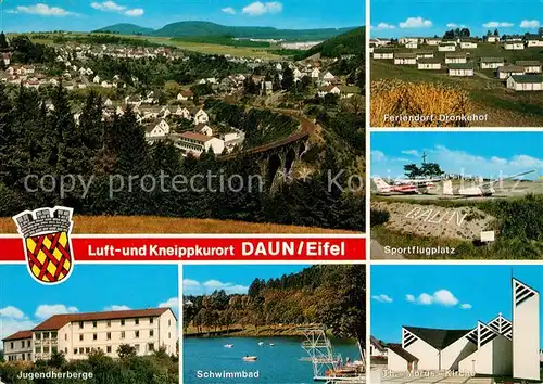 AK / Ansichtskarte Daun_Eifel Panorama Feriendorf Dronkenhof Jugendherberge Schwimmbad Daun_Eifel