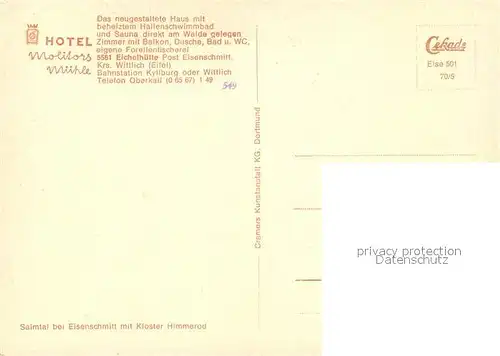 AK / Ansichtskarte Eisenschmitt Kloster Himmerod Panorama Eisenschmitt