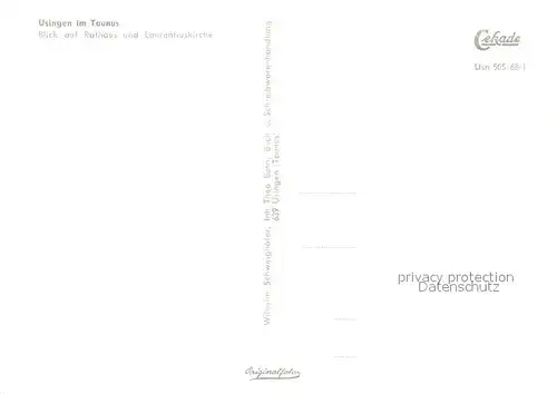 AK / Ansichtskarte Usingen Blick auf Rathaus und Laurentiuskirche Fachwerkhaus Usingen