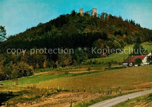 AK / Ansichtskarte Ebersberg_Rhoen Blick zur Ebersburg Burgruine Ebersberg Rhoen