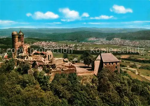 AK / Ansichtskarte Greifenstein_Hessen Burg Greifenstein Burgruine Landschaftspanorama Westerwald Fliegeraufnahme Greifenstein_Hessen