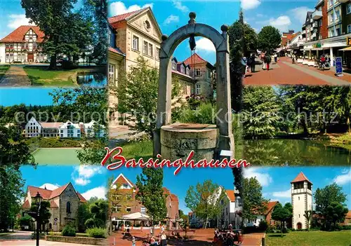 AK / Ansichtskarte Barsinghausen Teilansichten Innenstadt Fussgaengerzone Platz Brunnen Turm Barsinghausen