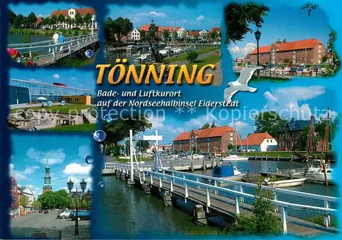 AK / Ansichtskarte Toenning_Nordseebad Steg Hafen Moewe Luftkurort Toenning_Nordseebad