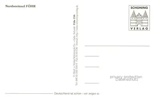 AK / Ansichtskarte Insel_Foehr Strand Faehre Windmuehle Sonnenblume Reetdachhaus Fischkutter Pferdesport Haustuer Architektur Insel_Foehr