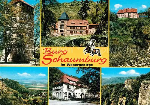 AK / Ansichtskarte Schaumburg_Rinteln Burg Schaumburg im Wesergebirge Felsen Landschaftspanorama Schaumburg Rinteln