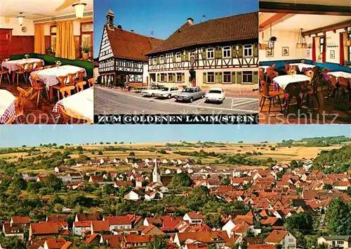 AK / Ansichtskarte Stein_Pforzheim Hotel Gaststaette Zum Goldenen Lamm Stadtpanorama Stein Pforzheim