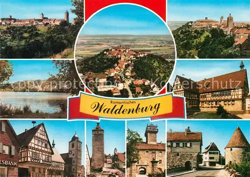 AK / Ansichtskarte Waldenburg_Wuerttemberg Stadtpanorama Burg Turm Altstadt Fachwerkhaeuser Fliegeraufnahme Waldenburg Wuerttemberg
