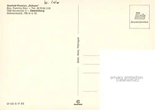 AK / Ansichtskarte Zwerenberg_Calw Kirche Landschaftspanorama Schwarzwald Zwerenberg Calw