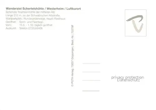 AK / Ansichtskarte Westerheim_Wuerttemberg Schertelshoehle Tropfsteinhoehle Westerheim_Wuerttemberg