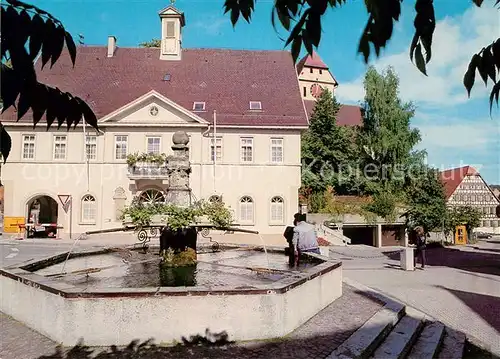 AK / Ansichtskarte Magstadt Brunnen Rathaus Magstadt