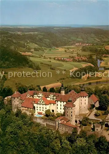 AK / Ansichtskarte Langenburg_Wuerttemberg Schloss Langenburg Fliegeraufnahme Langenburg Wuerttemberg
