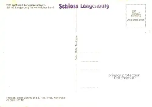 AK / Ansichtskarte Langenburg_Wuerttemberg Schloss Langenburg Fliegeraufnahme Langenburg Wuerttemberg