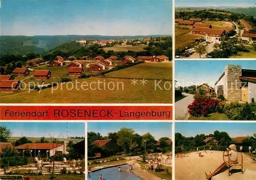 AK / Ansichtskarte Langenburg_Wuerttemberg Feriendorf Roseneck Bungalows Schwimmbad Spielplatz Langenburg Wuerttemberg