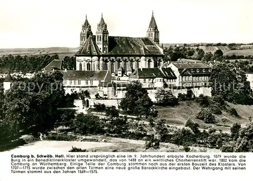 AK / Ansichtskarte Schwaebisch_Hall Comburg mit Kirche Schwaebisch Hall