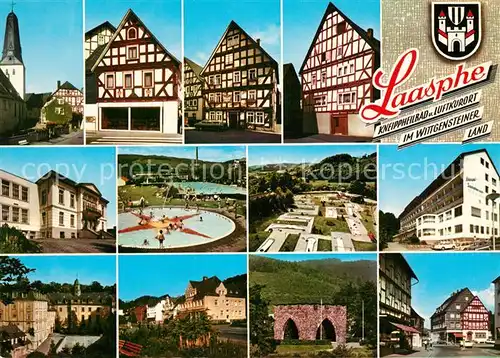 AK / Ansichtskarte Laasphe Orts und Teilansichten Schwimmbad Minigolf Laasphe