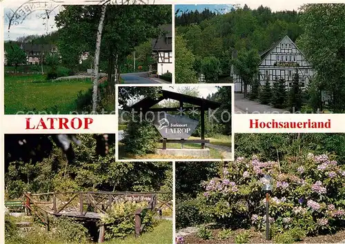 AK / Ansichtskarte Latrop_Sauerland Park Gasthaus Franz Bosch Bruecke Ortsmotive Latrop_Sauerland