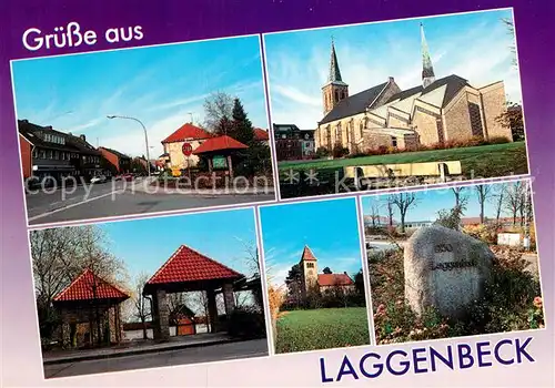 AK / Ansichtskarte Laggenbeck Strassenpartie Kirchen Grenzstein Laggenbeck