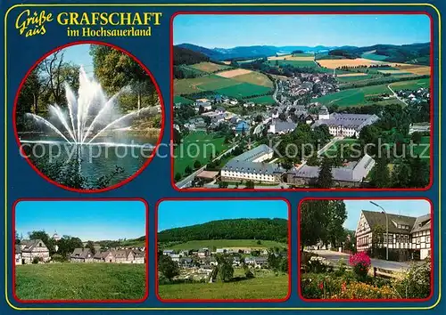 AK / Ansichtskarte Grafschaft_Sauerland Fontaene Fliegeraufnahme Teilansichten Grafschaft_Sauerland