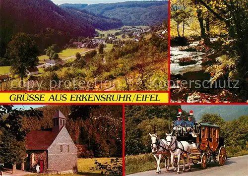 AK / Ansichtskarte Erkensruhr Pferdekutsche Kapelle Panorama Erkensruhr