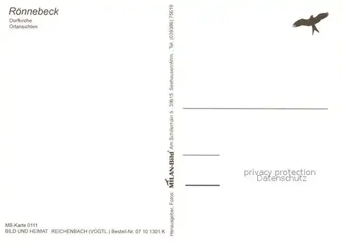 AK / Ansichtskarte Osterburg_Altmark Roennebeck Dorfkirche  Osterburg_Altmark