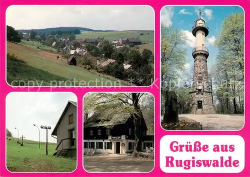 AK / Ansichtskarte Rugiswalde Aussichtsturm Unger Skilift Berghotel  Rugiswalde