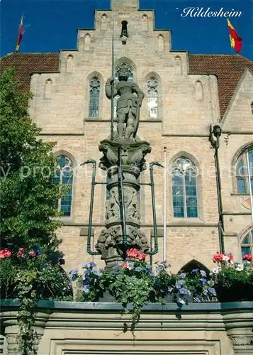 AK / Ansichtskarte Hildesheim Rathaus Stadtsoldat Marktbrunnen Hildesheim