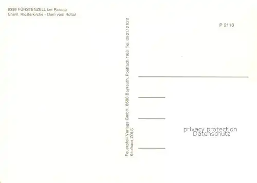 AK / Ansichtskarte Fuerstenzell Klosterkirche Dom Rottal Fuerstenzell