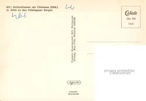 AK / Ansichtskarte Gollenshausen_Chiemsee Fliegeraufnahme Gollenshausen_Chiemsee