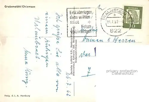 AK / Ansichtskarte Grabenstaett_Chiemsee Fliegeraufnahme Grabenstaett_Chiemsee