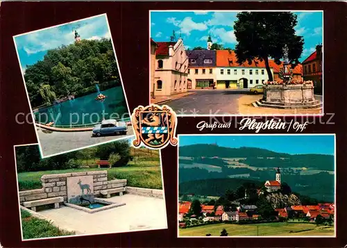 AK / Ansichtskarte Pleystein Panorama Schloss Brunnen Pleystein