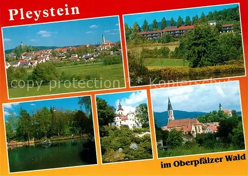 AK / Ansichtskarte Pleystein Panoramen Kirche BRK Ferienhaus Sonnenhang Pleystein