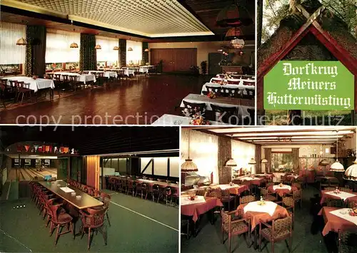 AK / Ansichtskarte Hatterwuesting Dorfkrug Gaststaette Restaurant Saal Kegelbahnen Hatterwuesting