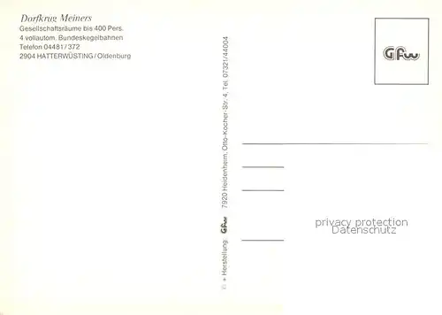 AK / Ansichtskarte Hatterwuesting Dorfkrug Gaststaette Restaurant Saal Kegelbahnen Hatterwuesting