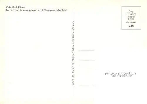 AK / Ansichtskarte Bad_Eilsen Kurpark Wasserspiele Therapiehallenbad Bad_Eilsen